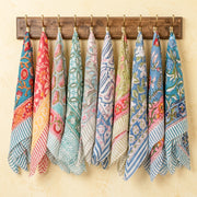 Vintage Style Boho Neck Scarf, Ethnic Hand Block Printed Bandana, Soft Cotton Bandana, Sustainable Bandana For Men & Women - 10pcs